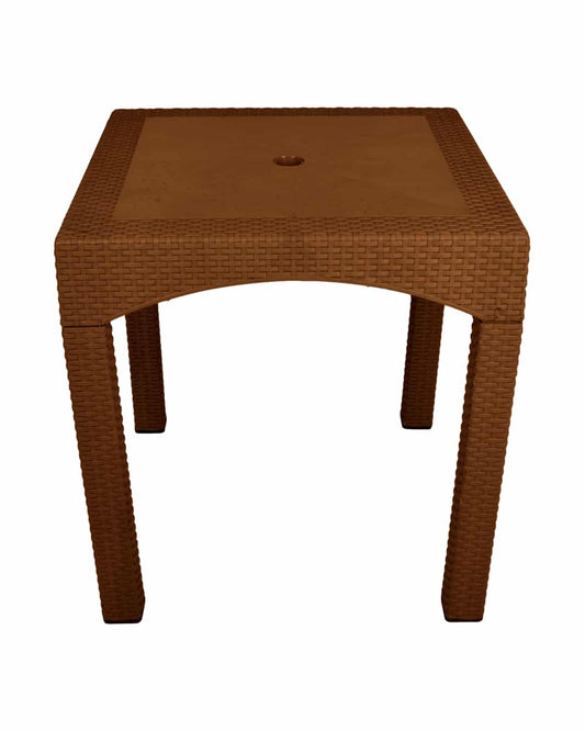 Safeer Fayrouz Square Table 70 Cm - Patio Table - Plastic Leg - Brown