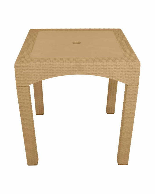 Safeer Fayrouz Square Table 70 Cm - Patio Table - Plastic Leg - BeigeCafe