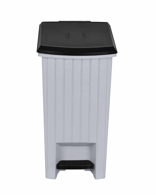 Safeer Diamond Dustbin 25 L - With Lid And Pedal - Grey And Black