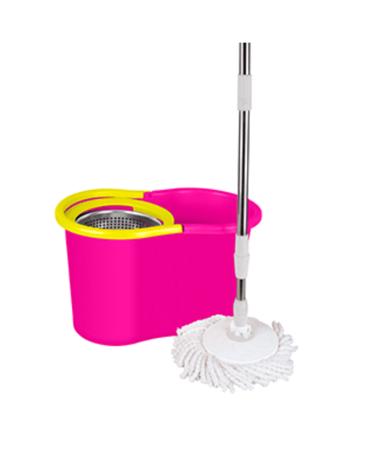 Helal and star Bucket with Spin Metal Wringer Pink