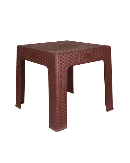 El helal and star Table Square Rattan 48X48 Brown