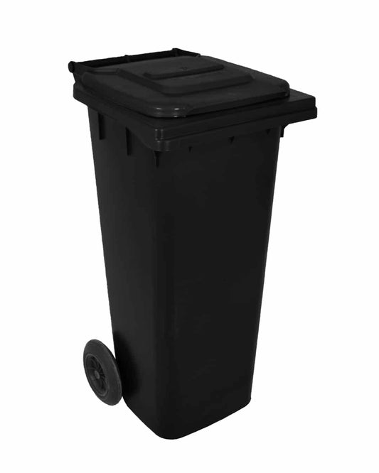 Karnak Garbage Bin 140 L With Lid And Wheels - Black