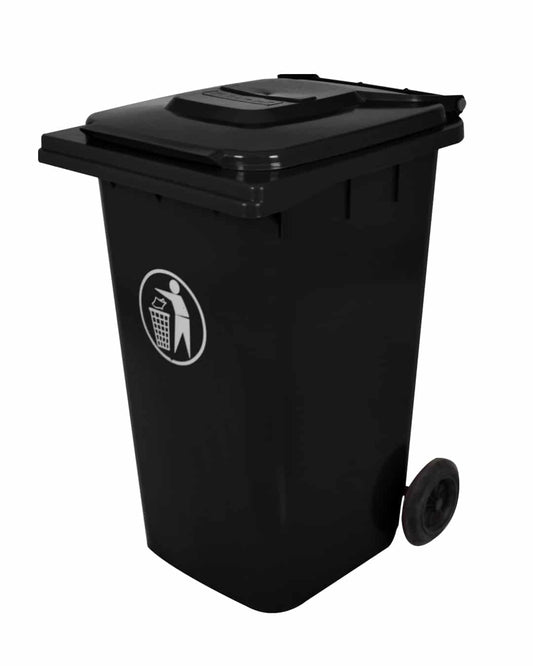 Karnak Garbage Bin 240 L With Lid And Wheels - Black