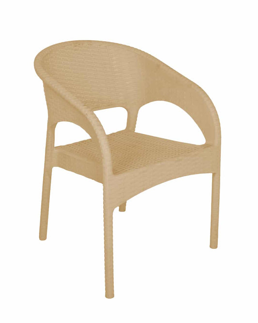 Safeer Bambo Chair - Armchair - Plastic Leg - BeigeCafe