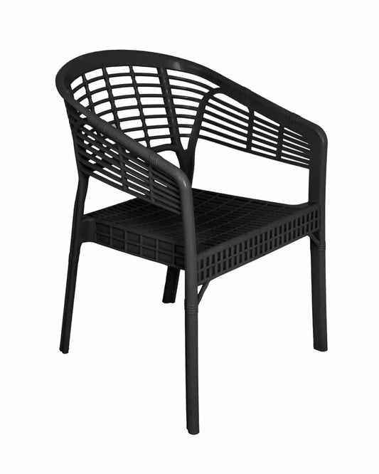 Safeer Crystal Chair - Armchair - Plastic Leg - Black