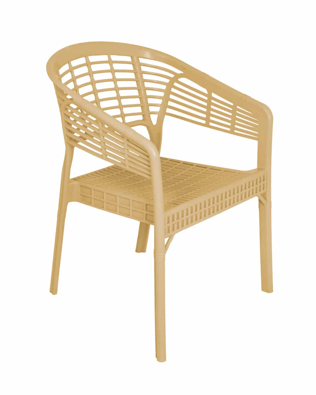 Safeer Crystal Chair - Armchair - Plastic Leg - BeigeCafe