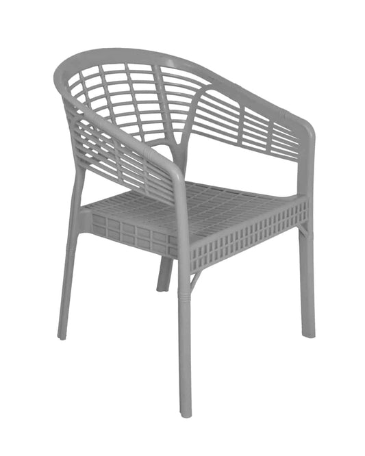 Safeer Crystal Chair - Armchair - Plastic Leg - Grey