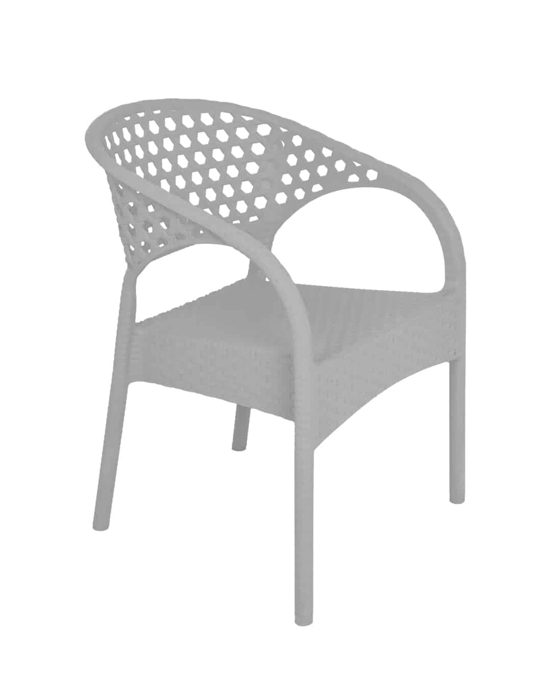 Safeer New Bambo Chair - Armchair - Plastic Leg - Grey