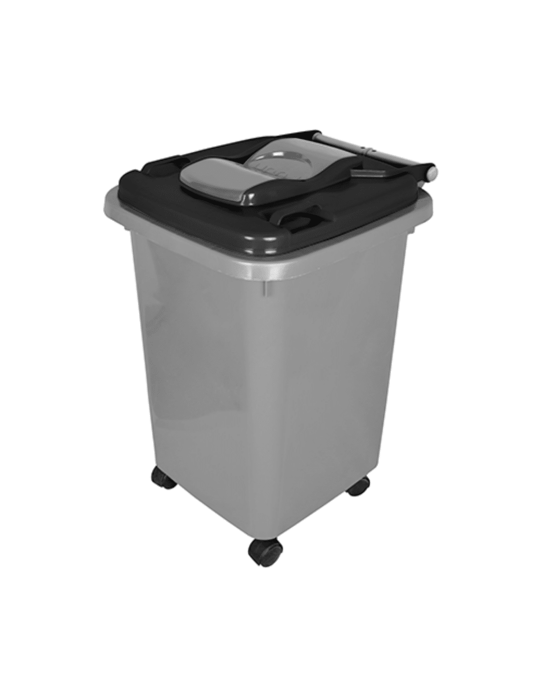 El helal and star Garbage with wheels 60 liters gray