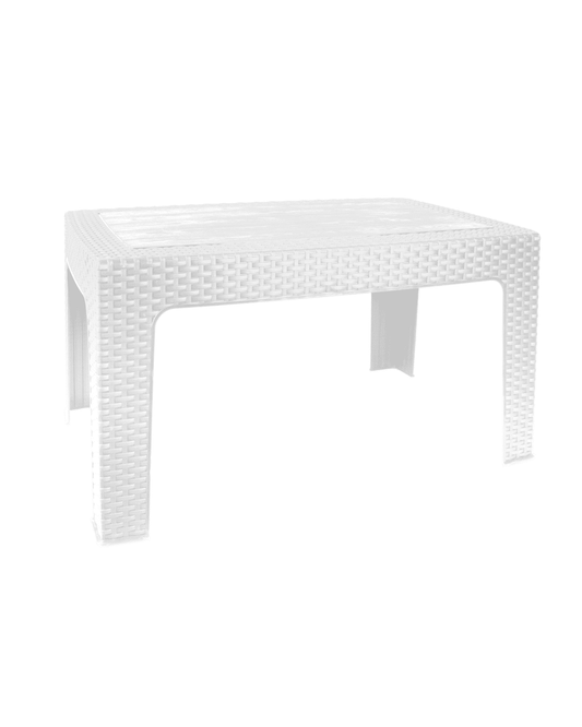 El helal and star Table Rattan Wood white