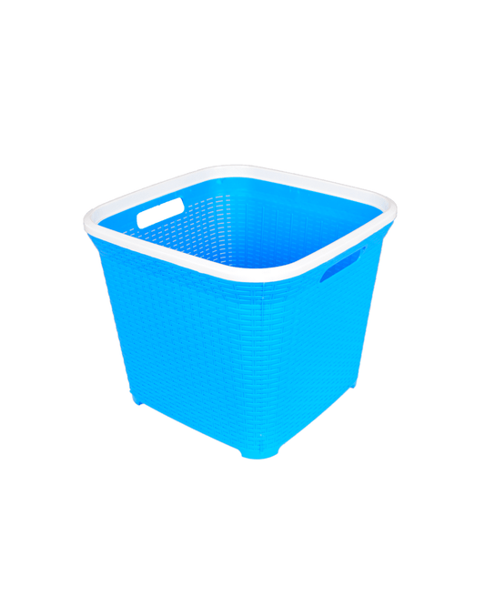 El helal and star Laundry Basket Rattan Square Babyblue