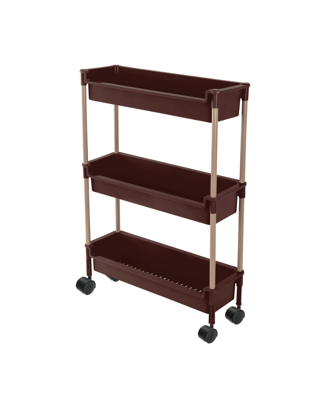 Helal and star Trolley 3 Levels Brown and BeigeCafe