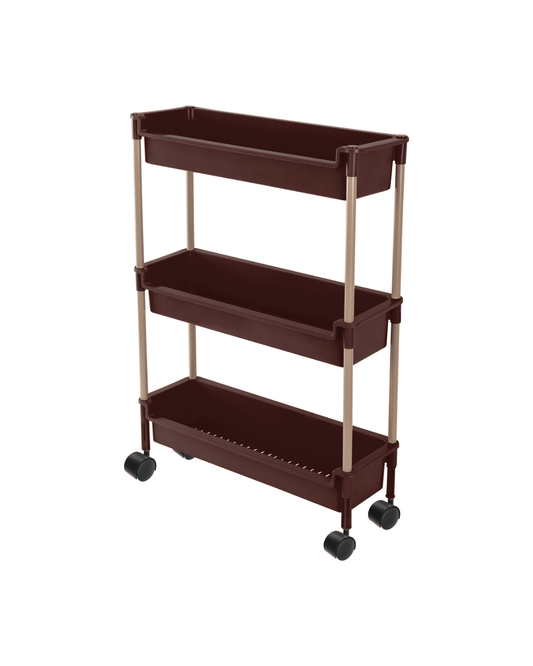 Helal and star Trolley 3 Levels Brown and BeigeCafe