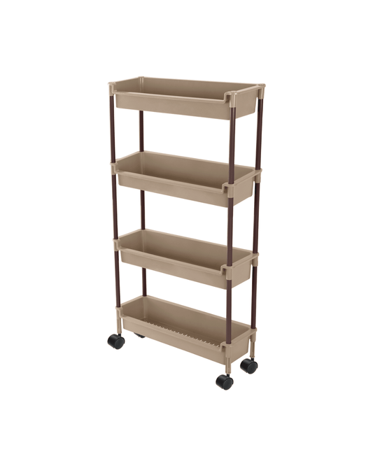 Helal and star Trolley 4 Levels BeigeCafe and Brown