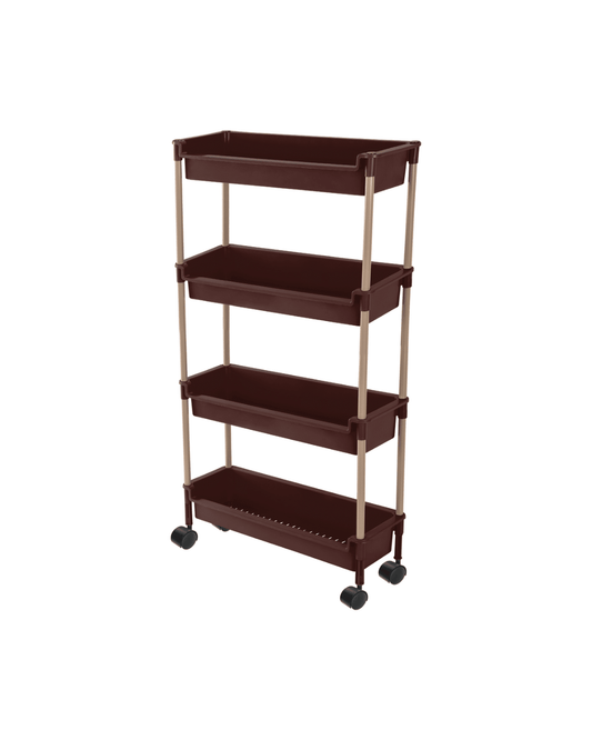 Helal and star Trolley 4 Levels Brown and BeigeCafe